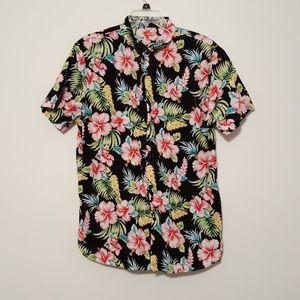 Black Hawaiian / Floral Button Down Shirt by SSRL